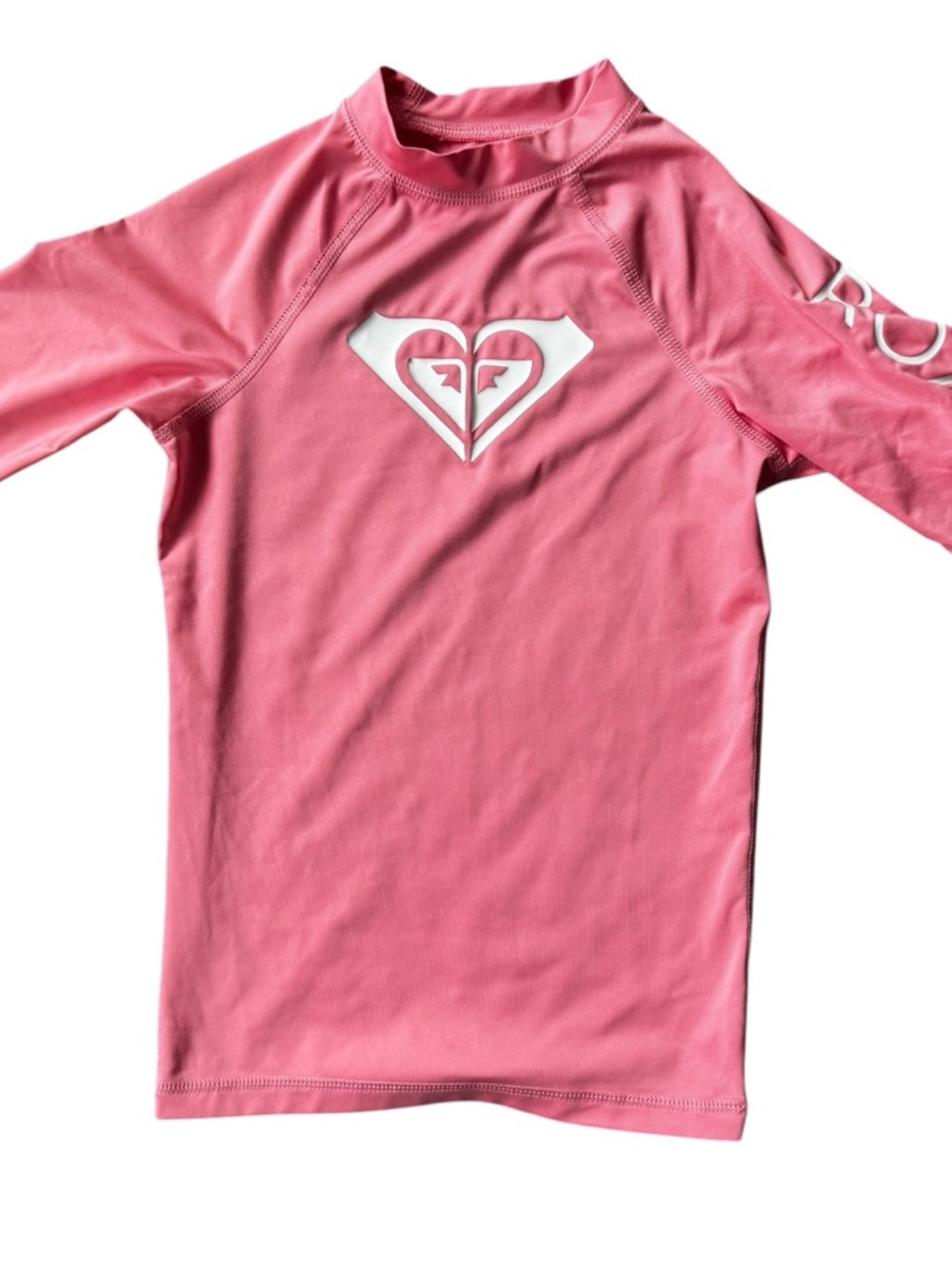 Roxy Girls Pink Short Sleeve Rashguard Swim Top Size 10
